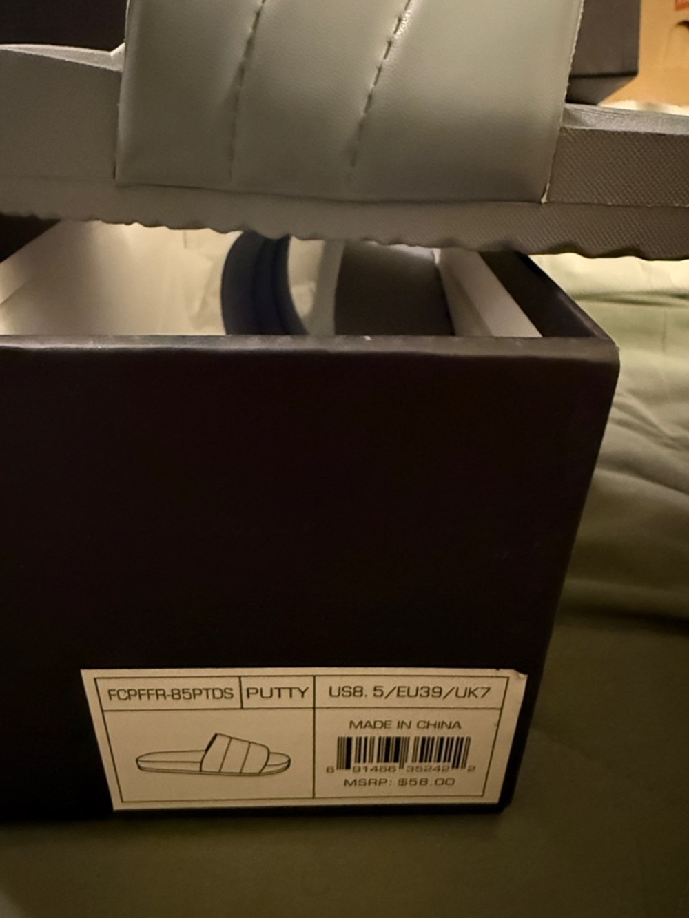 French Connection Light Gray Padded Slide Sandals